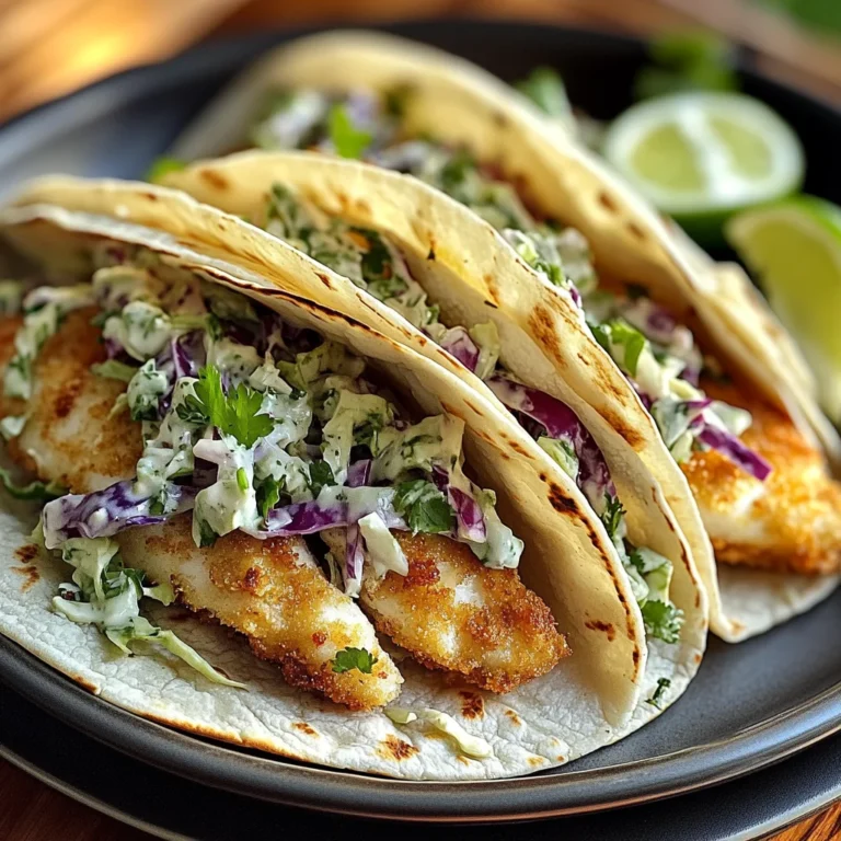 Crispy Fish Tacos with Cilantro Lime Slaw