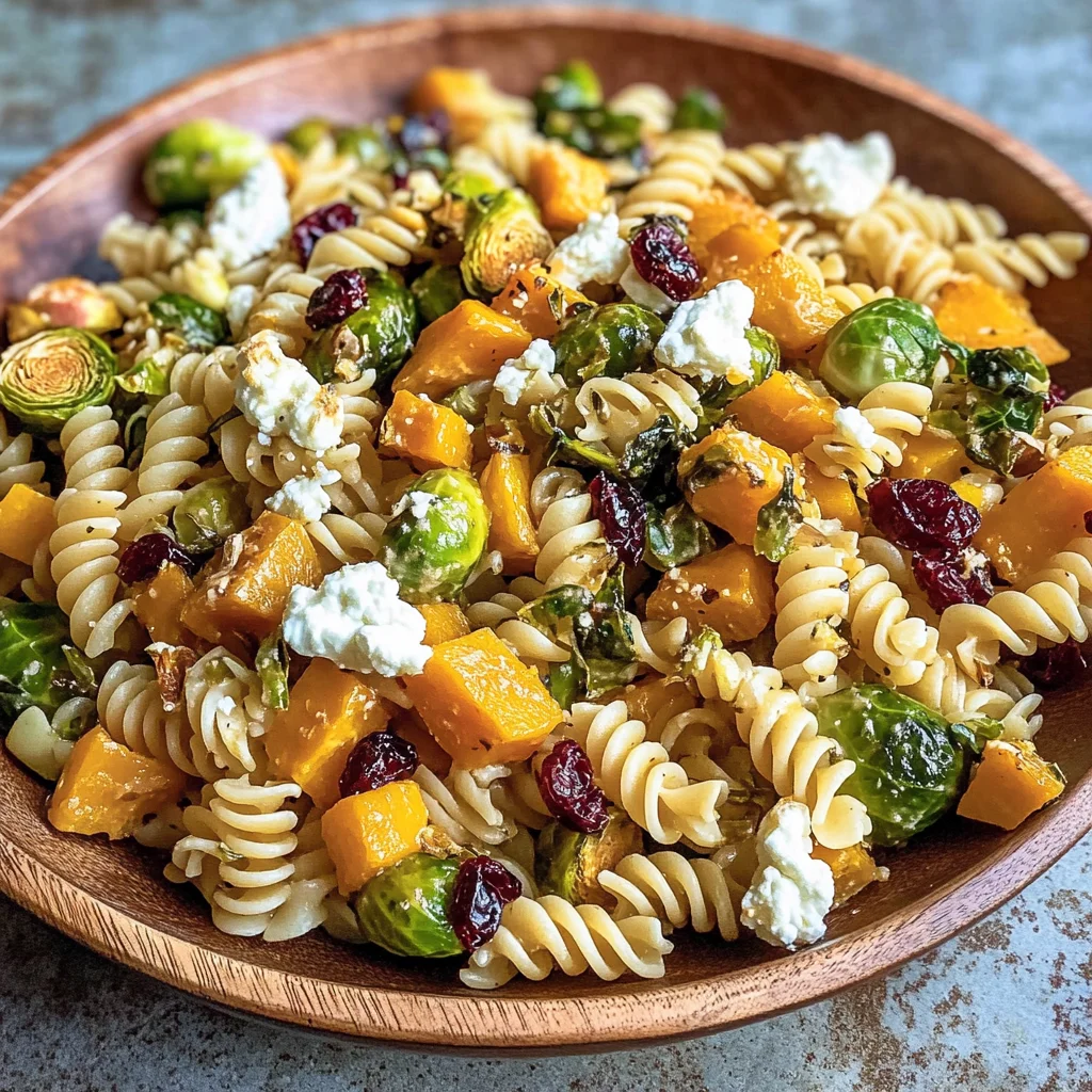 Fall Pasta Salad with Butternut Squash and Brussels