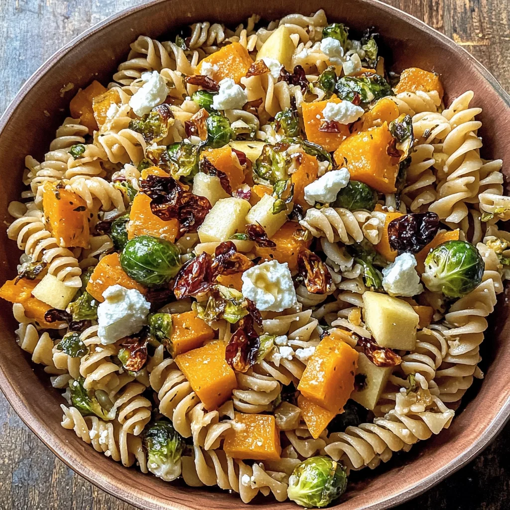 Fall Pasta Salad with Butternut Squash and Brussels