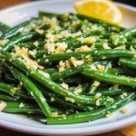 Garlic Green Beans with Olive Oil and Parmesan