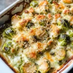 Garlicky Creamy Brussels Sprouts Au Gratin