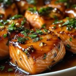 Honey Butter Garlic Glazed Salmon Bites