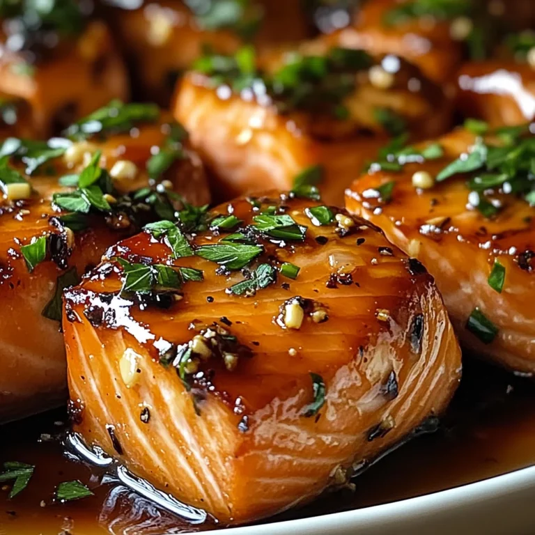 Honey Butter Garlic Glazed Salmon Bites