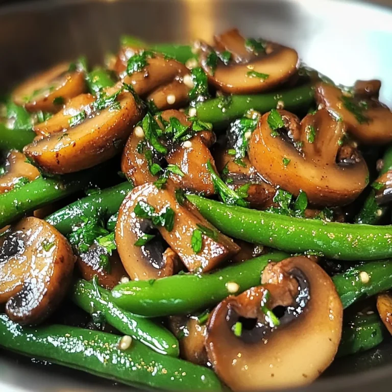 Sautéed Mushrooms and Green Beans