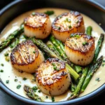 Seared Scallop Bowls with Asparagus & Creamy Sauce