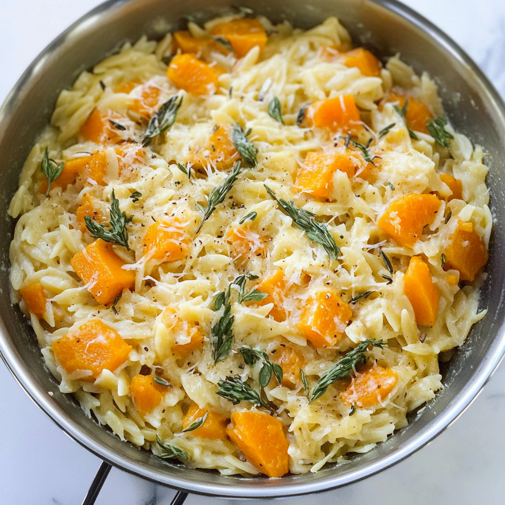 Cheesy Butternut Squash Orzo
