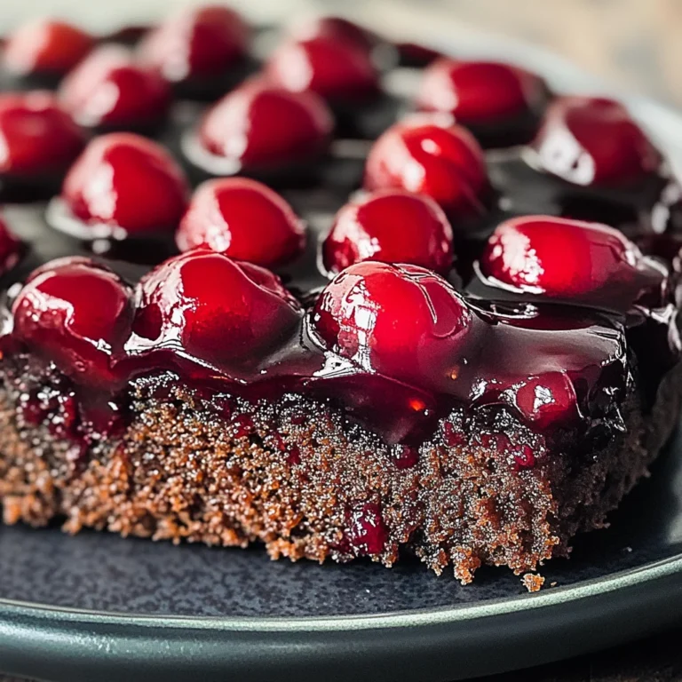 Chocolate Cherry Upside Down Cake 🍒🍫