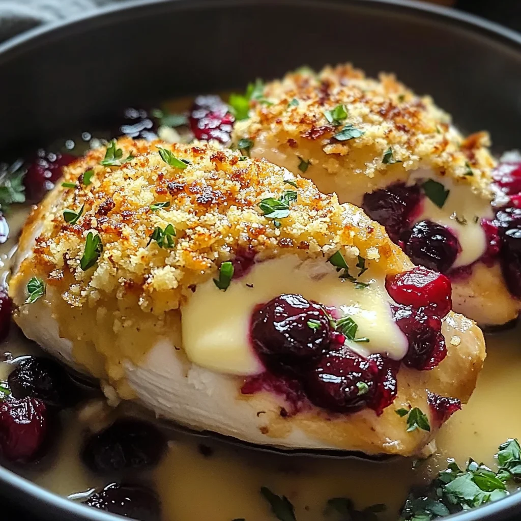 Impressive Cranberry Brie Stuffed Chicken