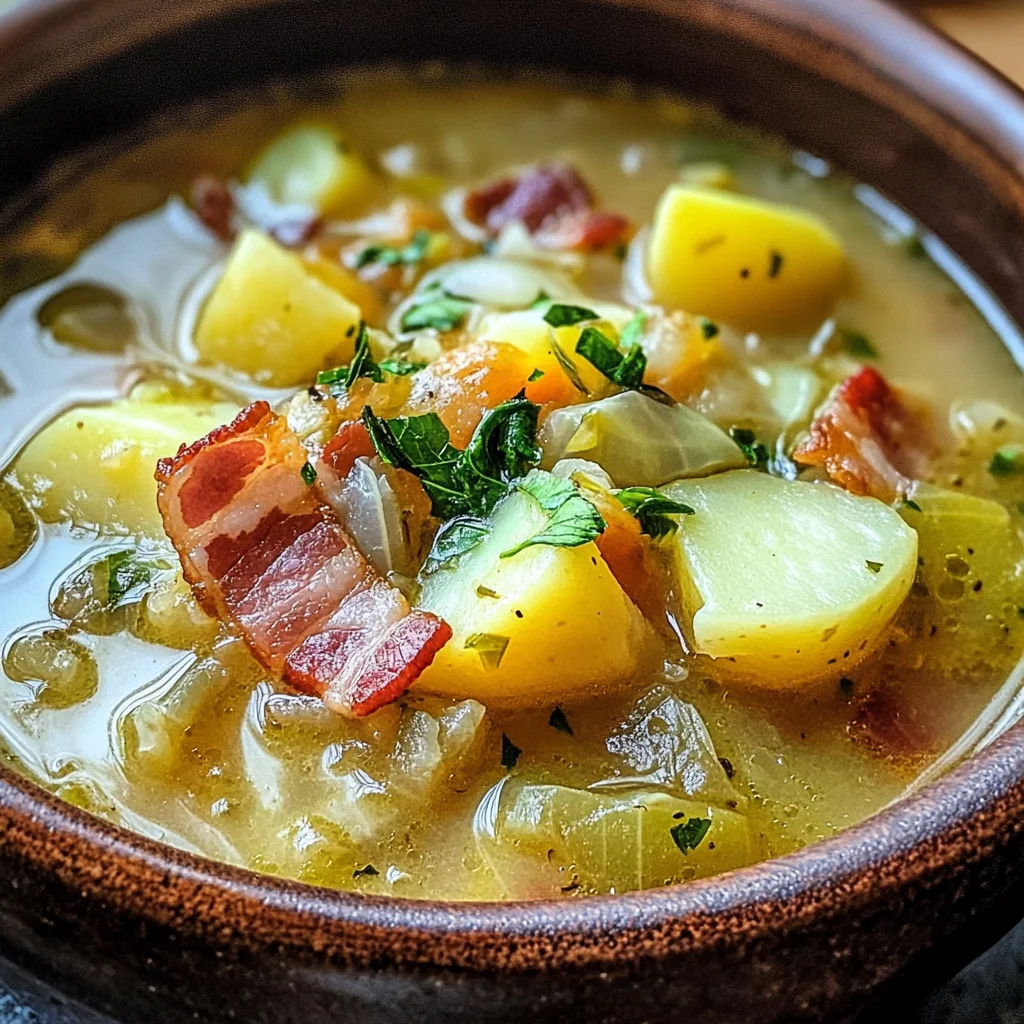 Irish Bacon, Cabbage, and Potato Soup