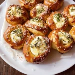 Mozzarella Stuffed Rosemary Parmesan Soft Pretzels