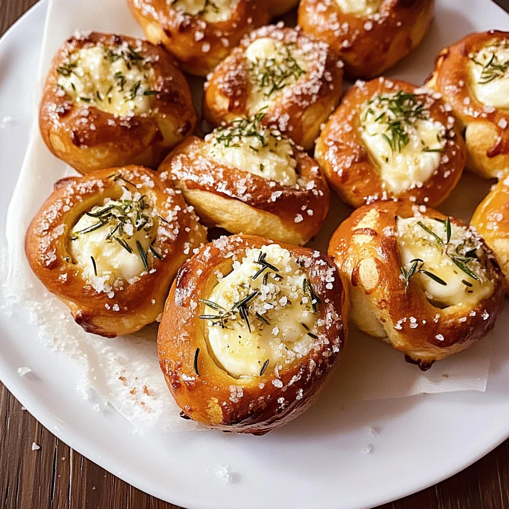 Mozzarella Stuffed Rosemary Parmesan Soft Pretzels