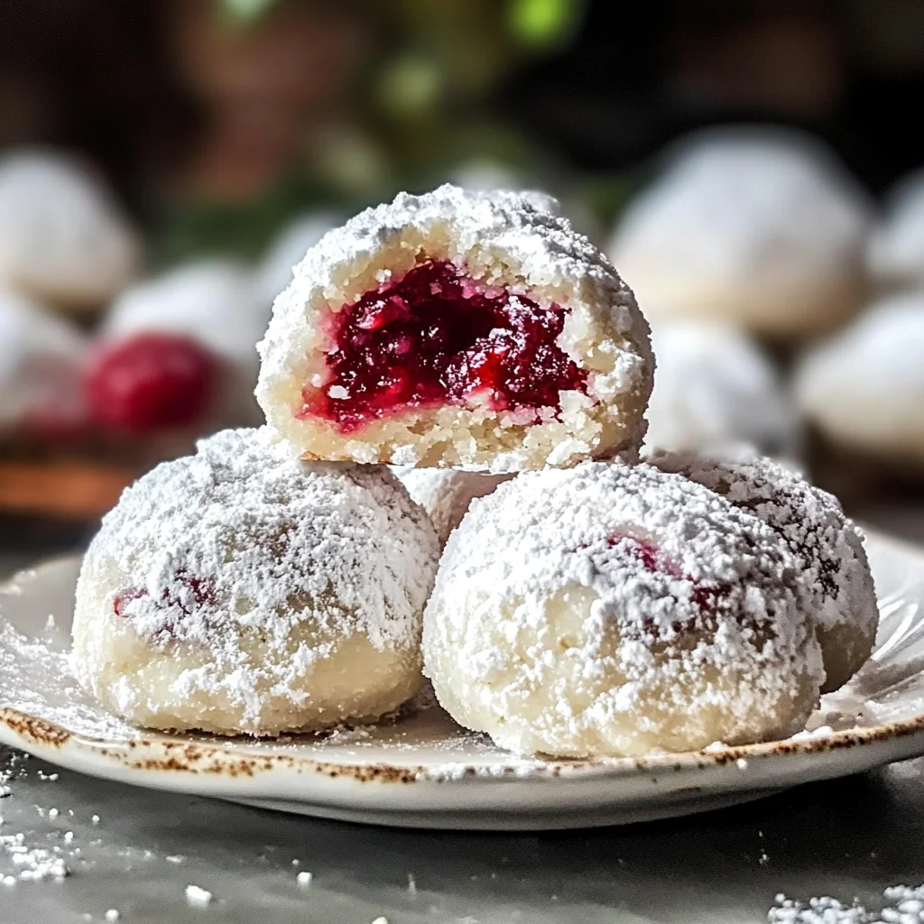 Raspberry Almond Snowball Cookies Delightful Easy Recipe