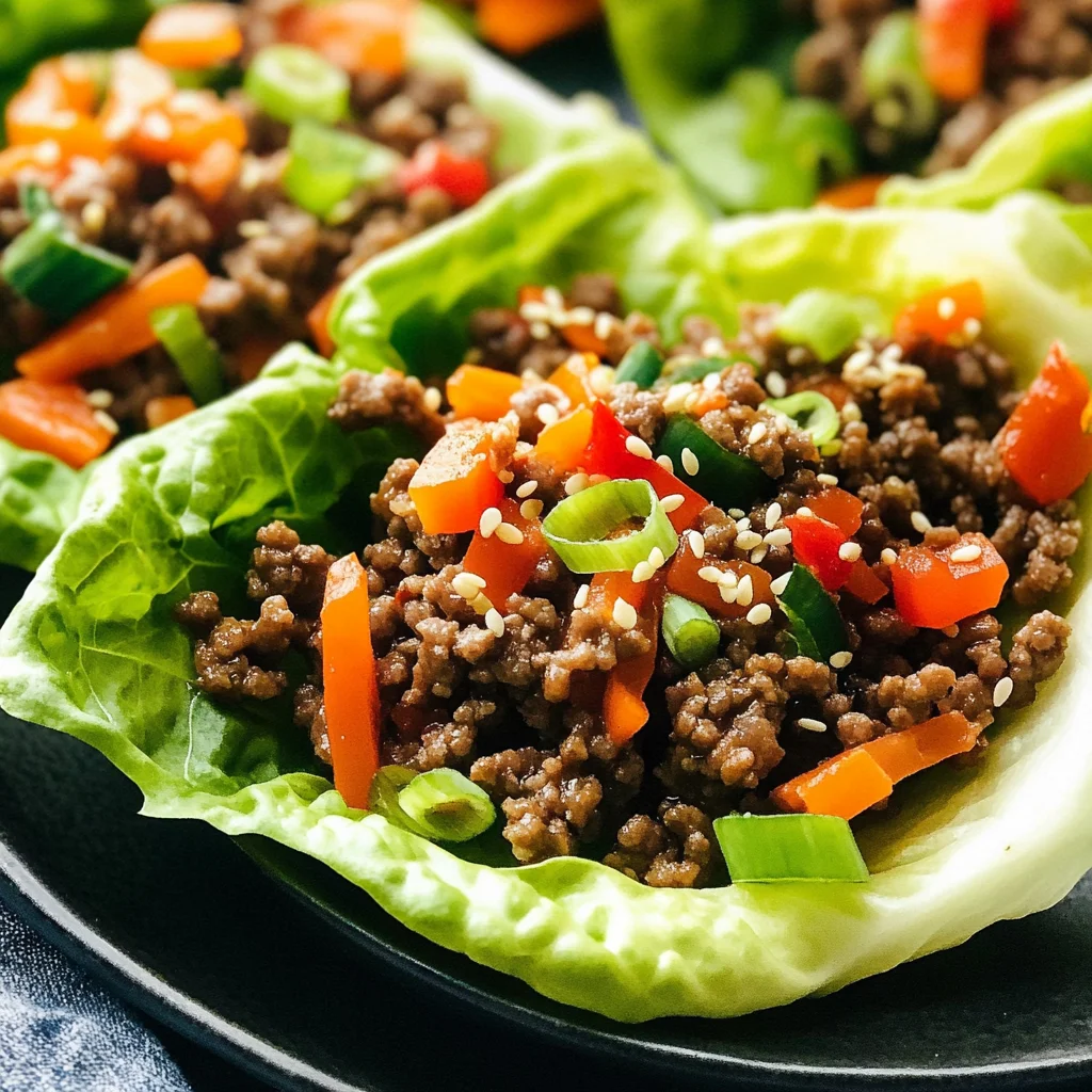 Asian Style Ground Beef Lettuce Wraps
