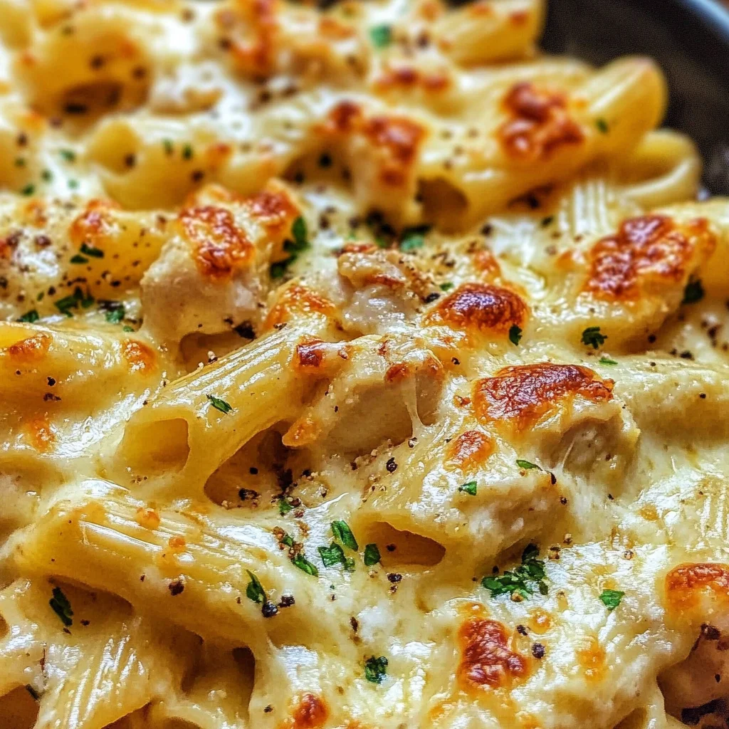 Baked Creamy Chicken Mozzarella Pasta