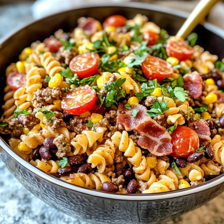 Cowboy Pasta Salad with the BEST Dressing!
