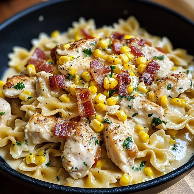Creamy Chicken and Corn Pasta with Bacon