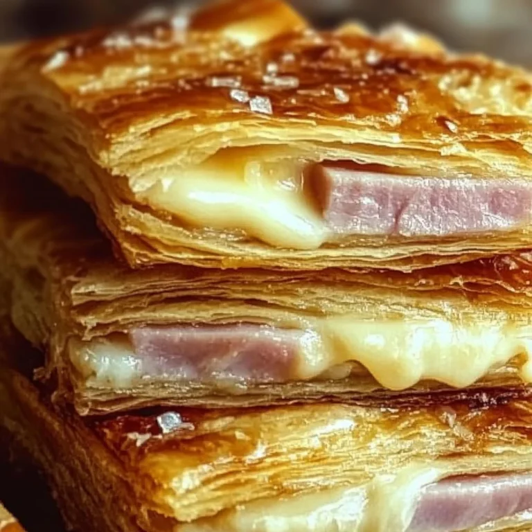 Crispy Ham and Cheese Puff Pastry Stacks