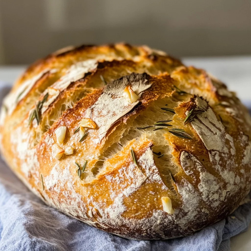 Crusty Roasted Garlic and Rosemary Bread