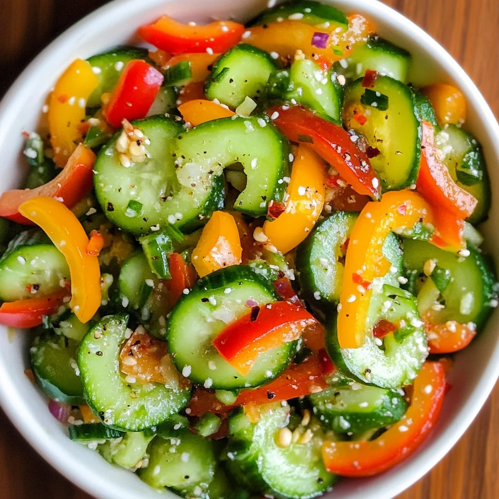 Cucumber Sweet Pepper Salad (TikTok Viral Recipe)