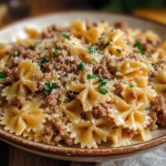 Garlic Butter Bowtie Pasta with Beef: A Comfort Food Classic You’ll Crave Again and Again