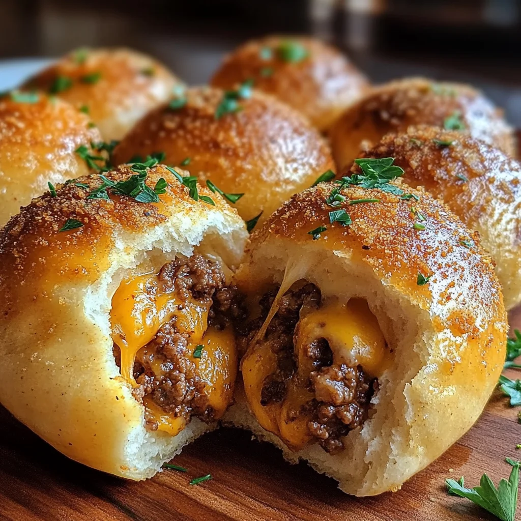 Garlic Parmesan Cheeseburger Bombs