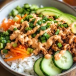 Ground Turkey Rice Bowls with Bang Bang Sauce