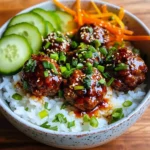 Korean BBQ Meatball Rice Bowls