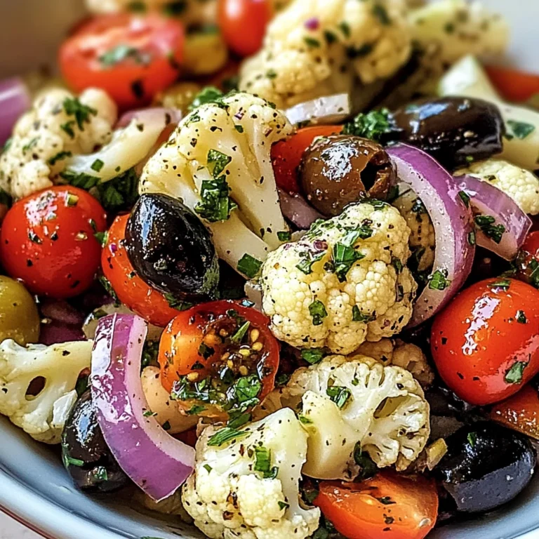 Mediterranean Marinated Cauliflower Salad