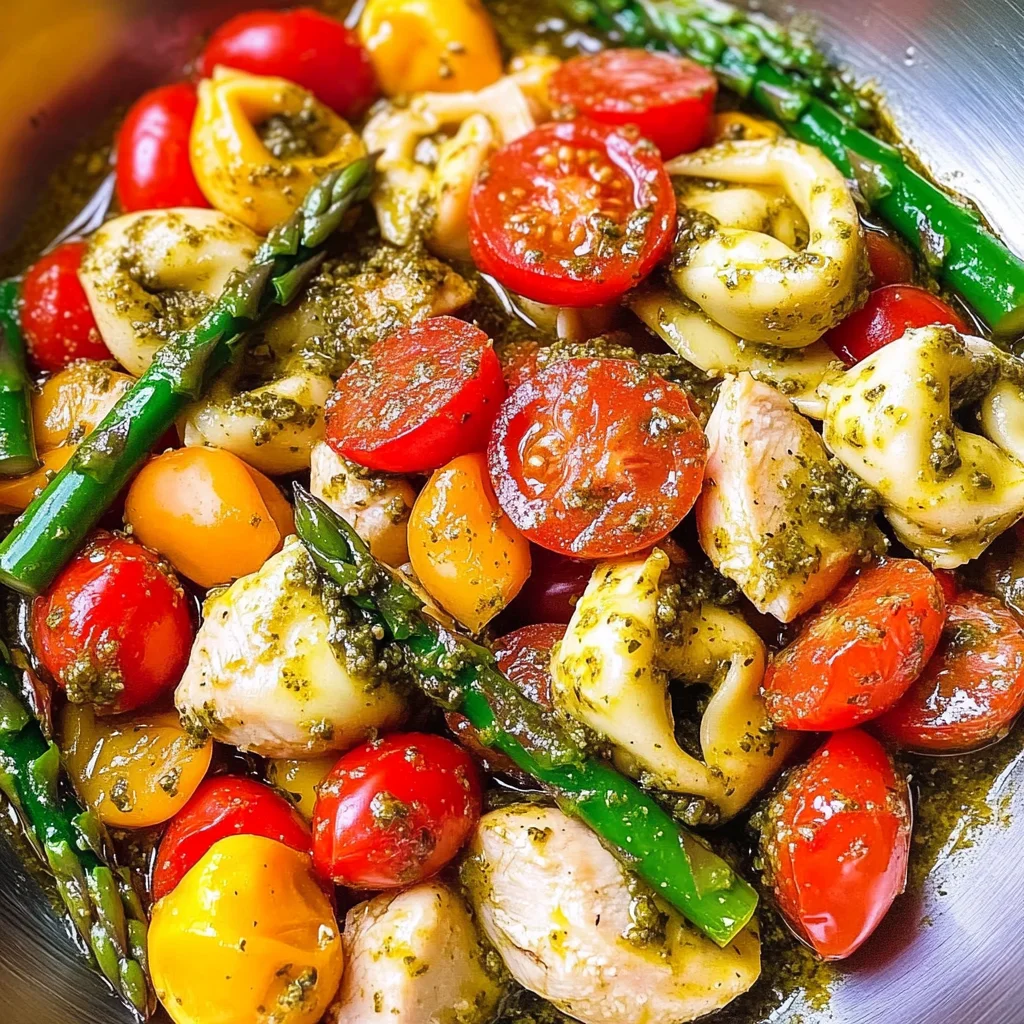 Pesto Chicken Tortellini and Veggies