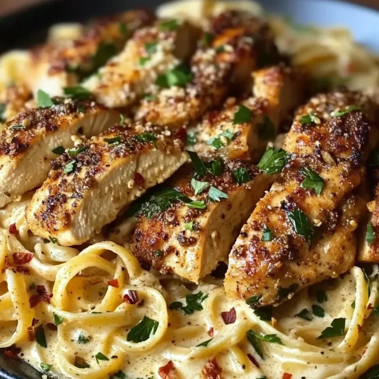 Savory Cajun Chicken and Creamy Garlic Parmesan Linguine