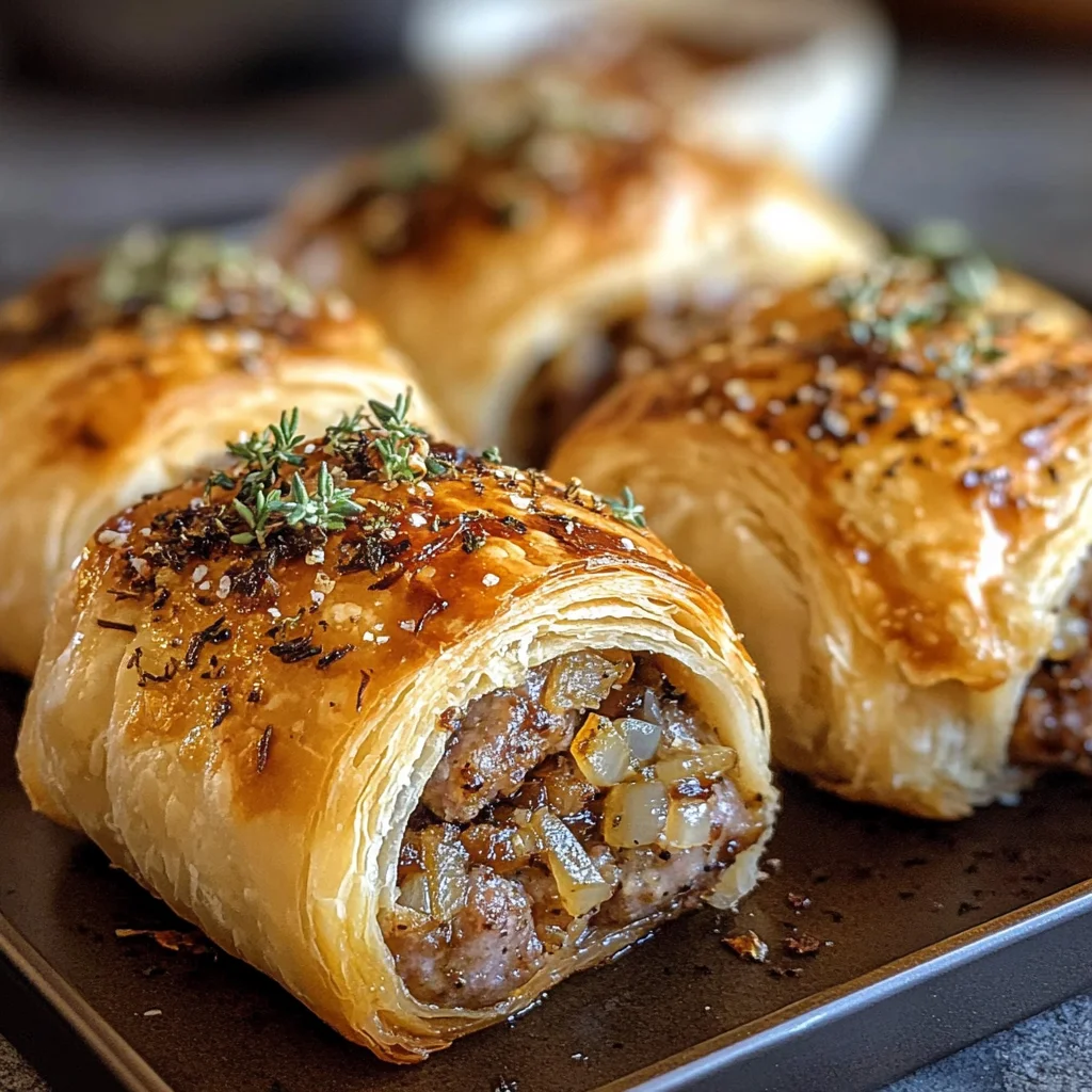 Savory French Onion Sausage Rolls – Golden, Flaky & Full of Flavor