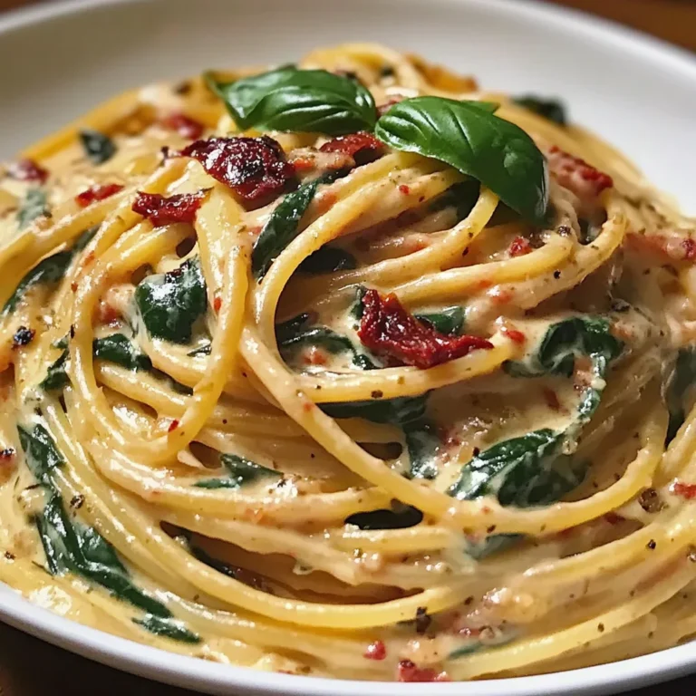 Spaghetti with Spinach and Sun-Dried Tomato Cream Sauce