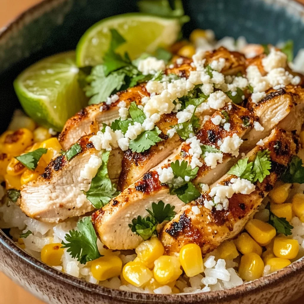 Street Corn Chicken Rice Bowl