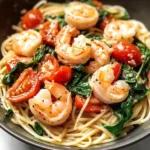 Tomato Spinach Shrimp Pasta