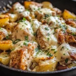 Garlic Parmesan Chicken and Potatoes Skillet