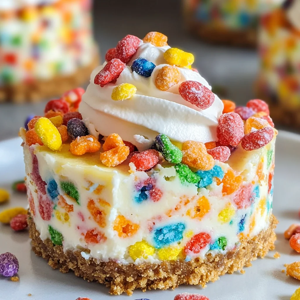 Mini Fruity Pebbles Cheesecake
