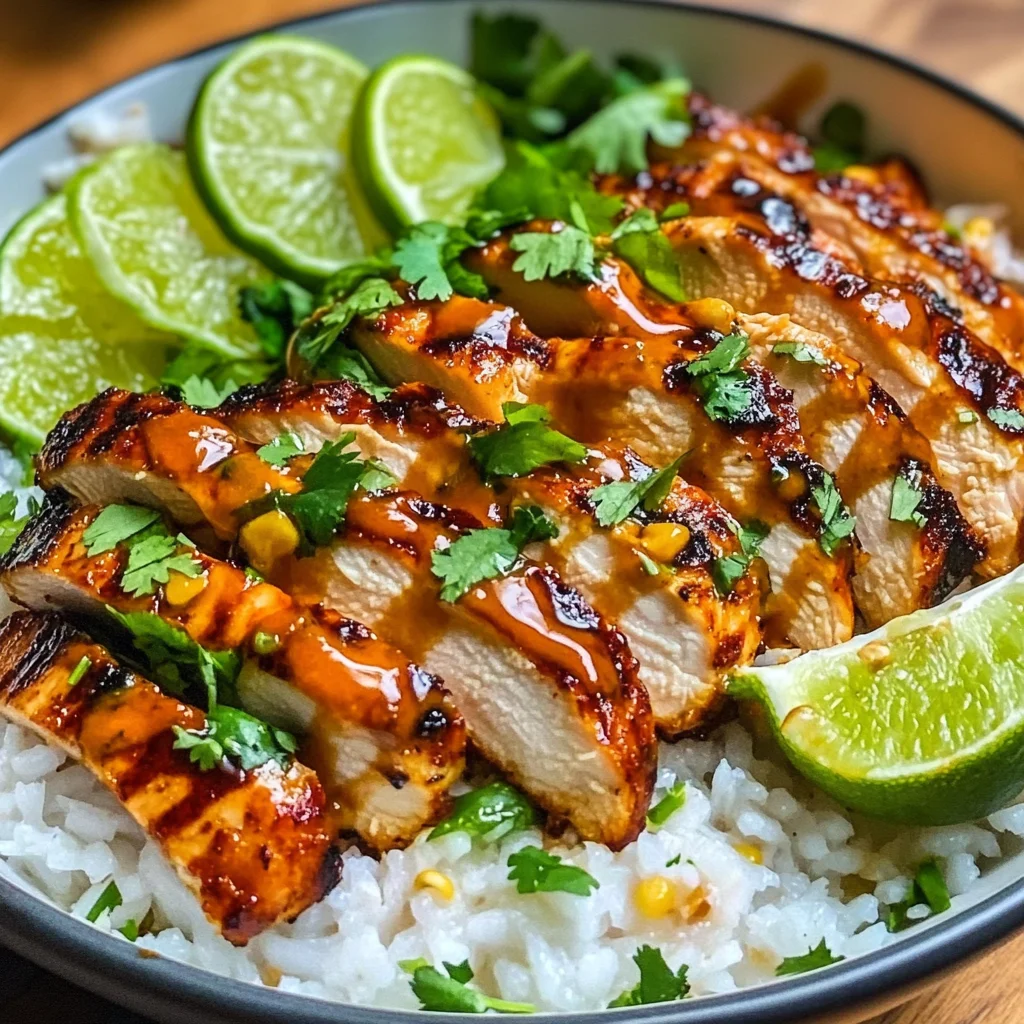 Sweet Chili Chicken Bowl with Coconut Lime Drizzle