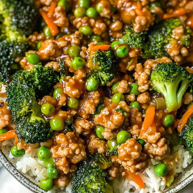 Teriyaki Ground Turkey, Broccoli and Peas