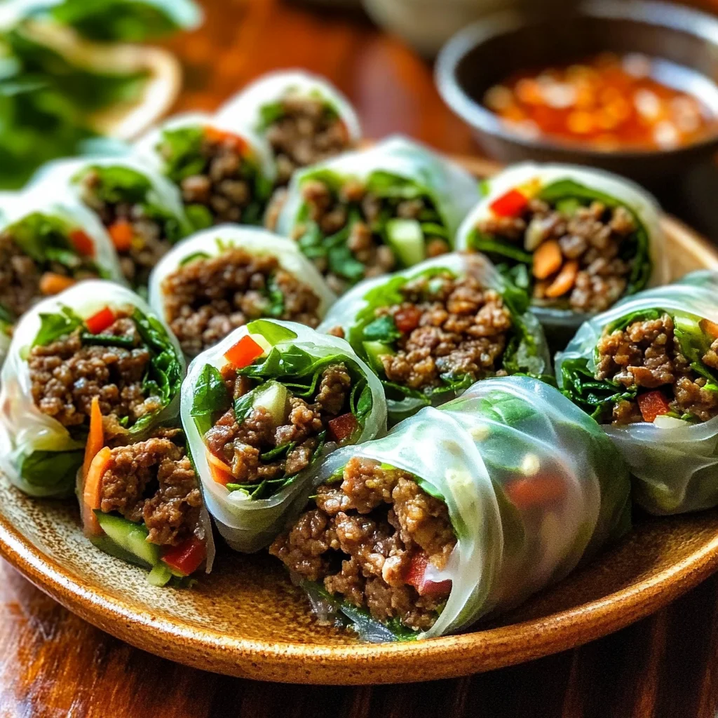 Thai Basil Beef Rolls