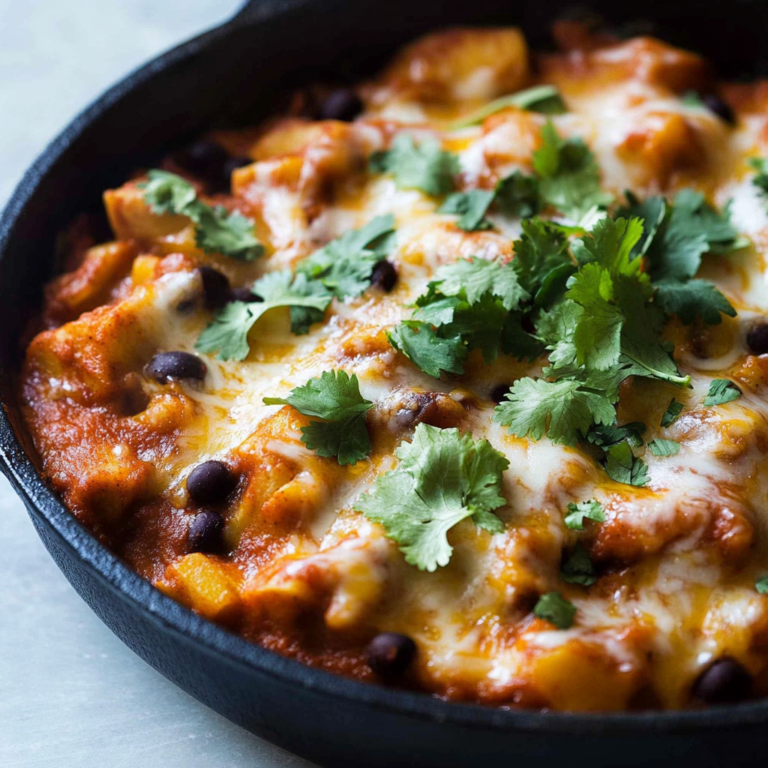 Butternut Squash and Black Bean Enchilada Skillet