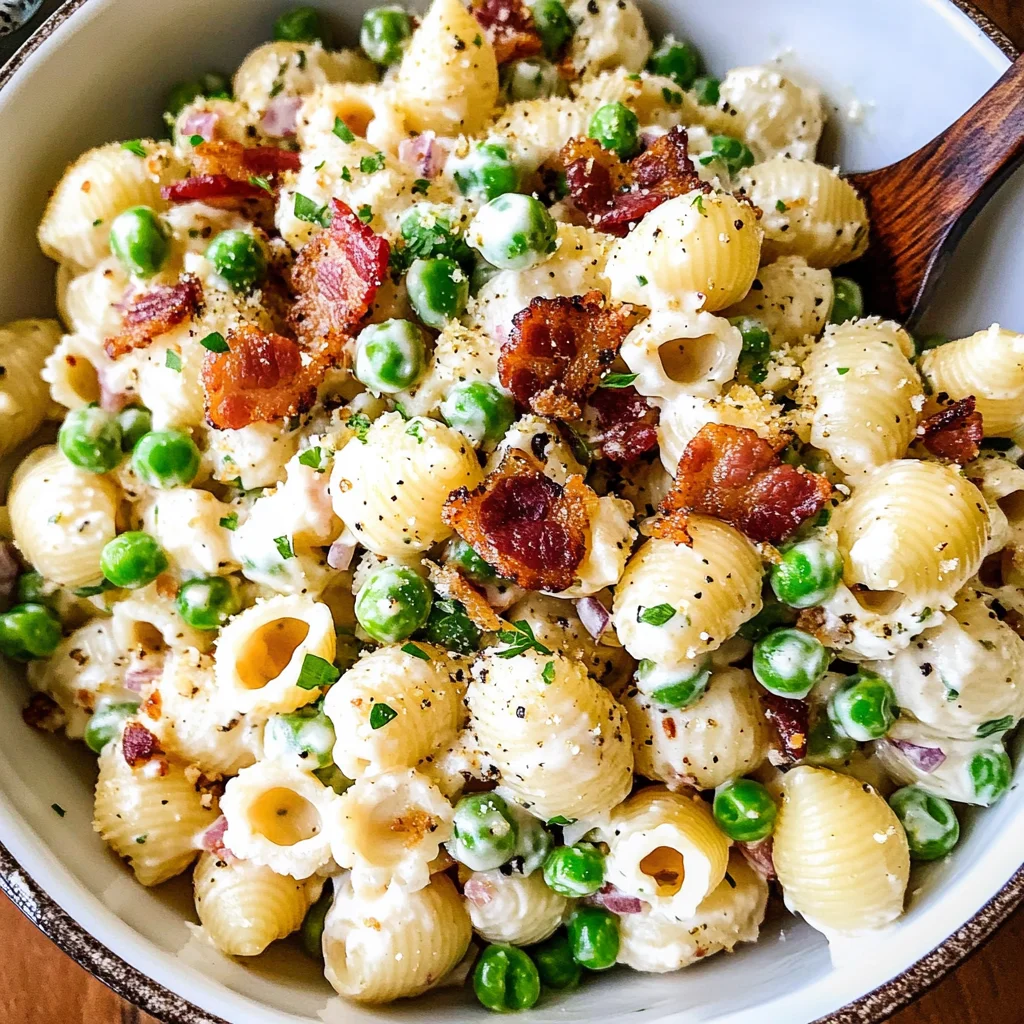 Bacon Pasta Salad with Peas