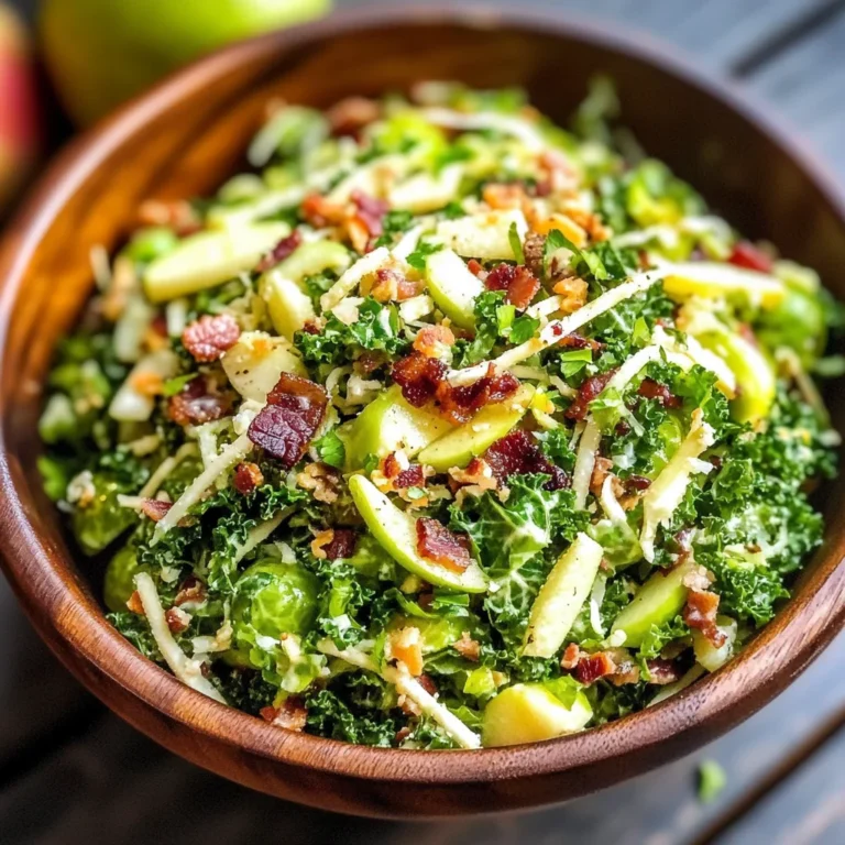 Brussels Sprout, Kale + Apple Salad with Sharp Cheddar + Bacon