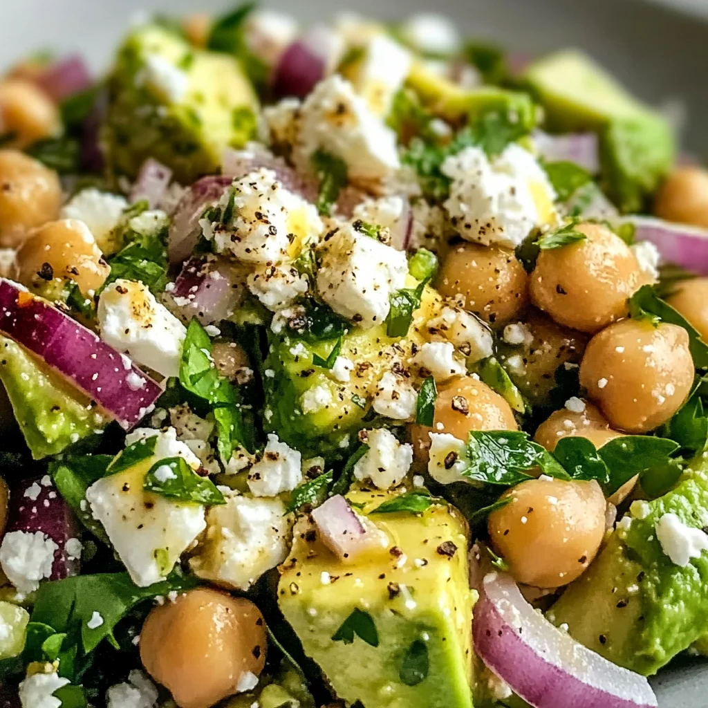 Chickpea Feta Avocado Salad
