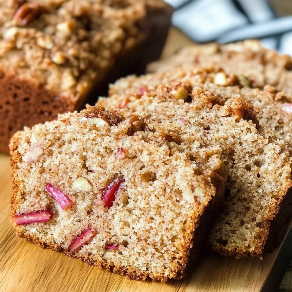 Cinnamon Streusel Rhubarb Bread
