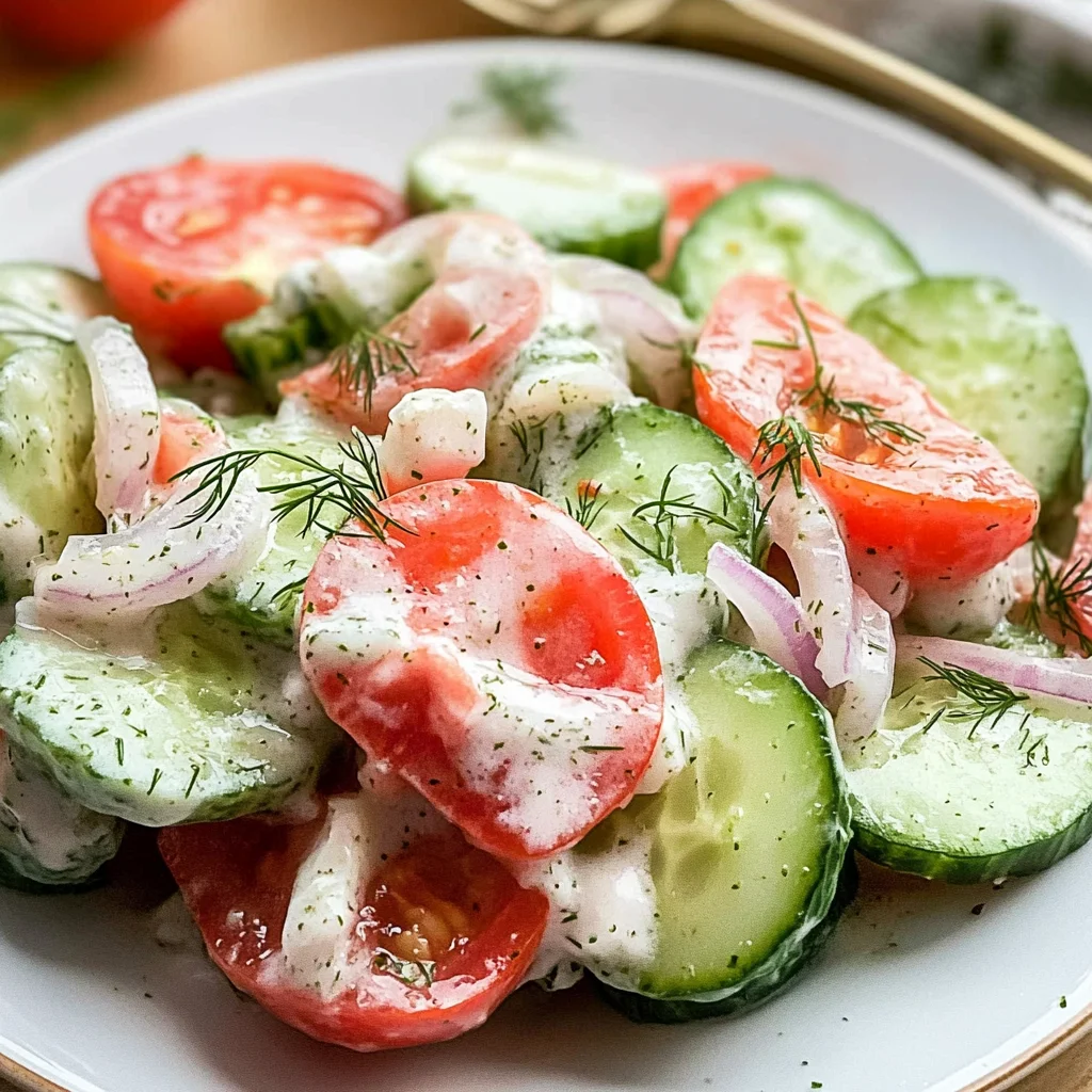 Creamy Cucumber Tomato Salad