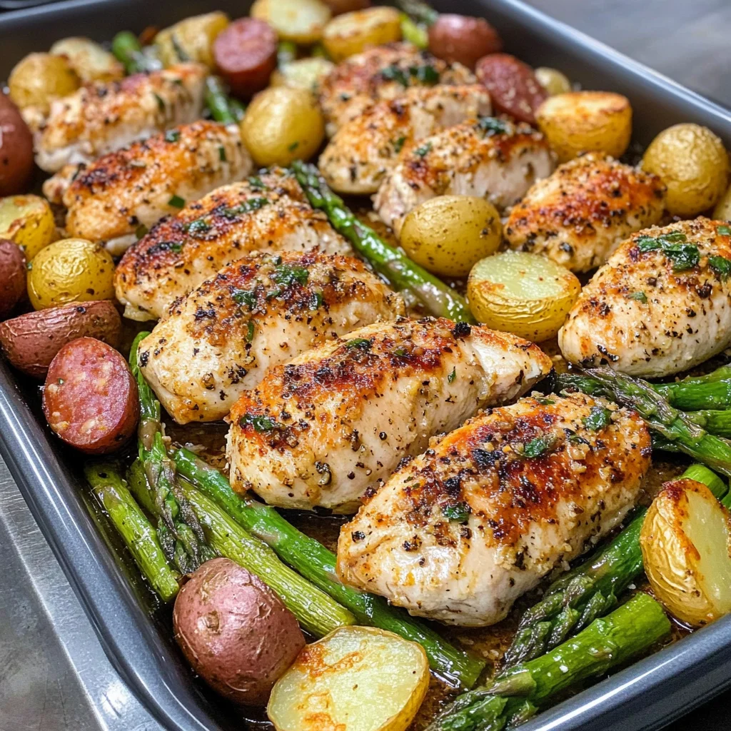Garlic Parmesan Sheet Pan Chicken and Veggies