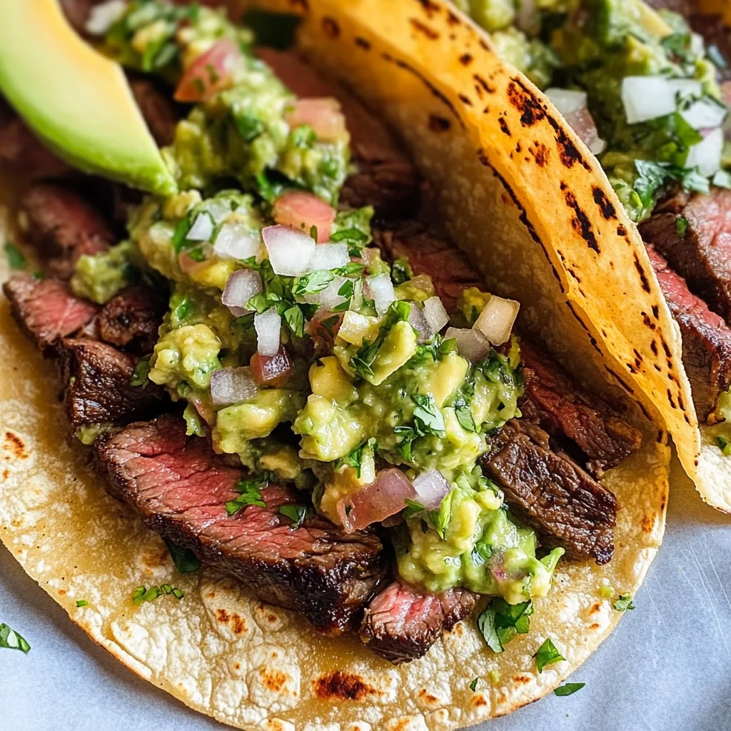 Grilled Steak Tacos with Avocado Salsa