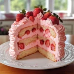 Homemade Strawberry Cake with Strawberry Frosting