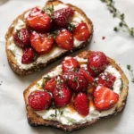 Roasted Strawberry Whipped Ricotta Toast