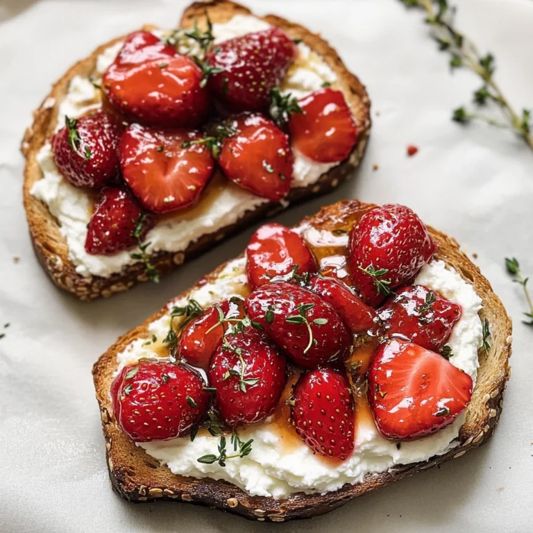 Roasted Strawberry Whipped Ricotta Toast
